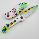 Microtech Knives LUDT Gen III Smooth Handle Ghost Busters Slime White S/E NCB Exclusive Signature Series 1135S-1GBS