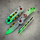 Microtech Knives LUDT Gen III Smooth Handle Ghost Busters Slime White S/E NCB Exclusive Signature Series 1135S-1GBS
