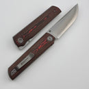 North Mountain Blade Chop 4 w/ Orange Ceramic Carbon Fiber Handles & SLD-Magic Clip Point