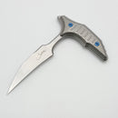 Microtech & Bastinelli Bee Marfione Select Stonewash w/ Stonewash Handles & Blue Hardware 218-10MS3