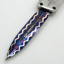Marfione Custom Combat Troodon LT Gen III w/ Stainless Satin Handle & Blued Dragonskin San Mai Damascus D/E