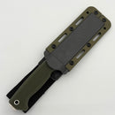 Demko FreeReign USA Made Clip Point 3V & OD Green Rubberized Handle Fixed Blade