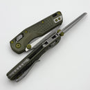 Microtech MSI RAM LOK Mini Distressed Grenade Green Frag Aluminum Handles w/ Apocalyptic M390MK 210M-10FRDGG-U25