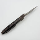 Discontinued Custom Anodized Bronze/Purple Microtech Knives Socom Bravo Mini Spear Point Hand Satin w/ Ti Pivot Collars & Carbon Fiber Scales 262M-4CFTI (In House Modified)