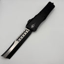 Pre-Owned Microtech Combat Troodon Hellhound Straight Razor Smooth Chassis Tactical w/ Ringed Hardware Standard Signature Series 219RS-1TS