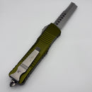 Pre-Owned Microtech Combat Troodon Hellhound Straight Razor Stonewash Standard & OD Green Signature Series 219R-10ODS