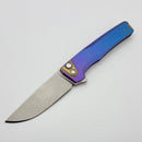 MachineWise Sonora Blue Titanium Integral Handle w/ Brass Bolster & Lightwash S90V