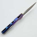 MachineWise Sonora Blue Titanium Integral Handle w/ Brass Bolster & Lightwash S90V