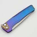 MachineWise Sonora Blue Titanium Integral Handle w/ Brass Bolster & Lightwash S90V