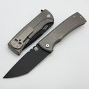 Chaves Knives Redencion 229 Kickstop Titanium Handles w/ M390 PVD Tanto Chisel