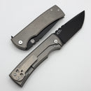 Chaves Knives Redencion 229 Kickstop Titanium Handles w/ M390 PVD Tanto Chisel