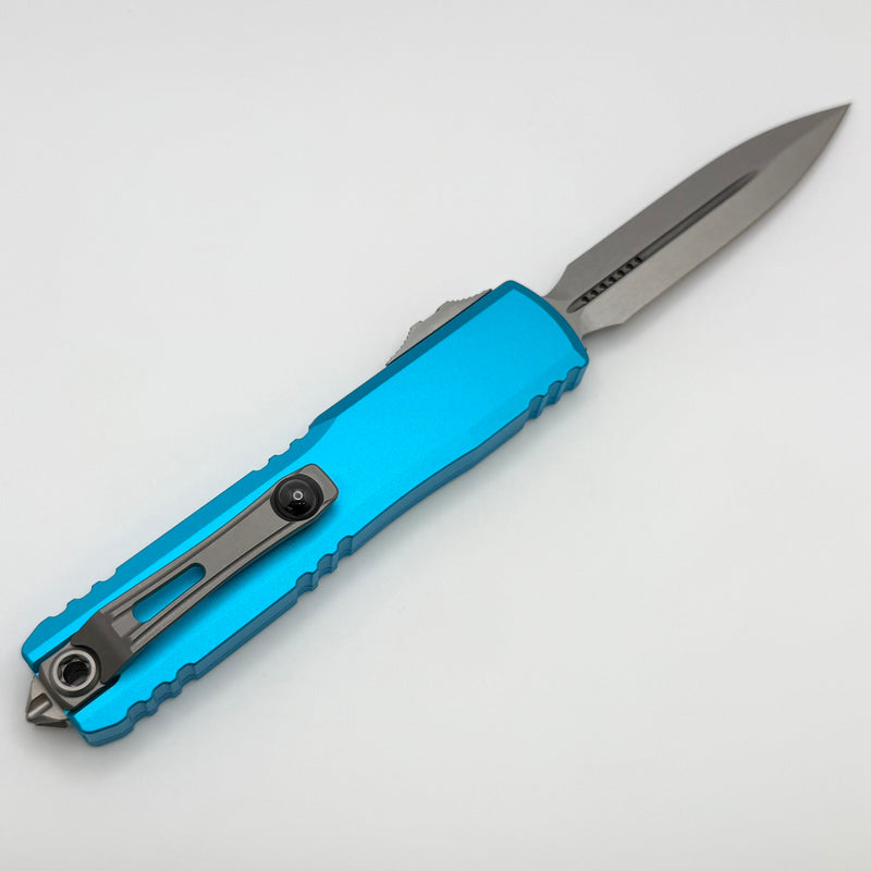 Microtech Ultratech Gen IV D/E Stonewash Standard w/ Turquoise Handle 11224-10TQ