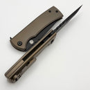 Chaves Knives Redencion 229 Kickstop Bronze Titanium Handles w/ M390 PVD Tanto Chisel