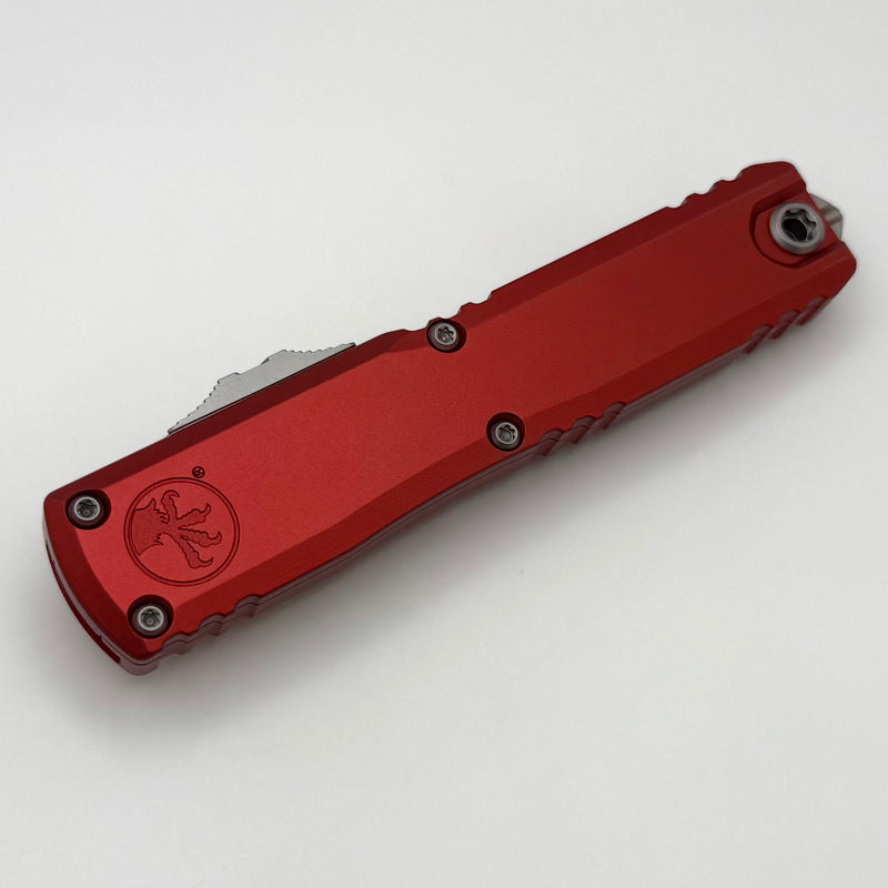 Microtech Ultratech Gen IV D/E Stonewash Standard w/ Red Handle 11224-10RD