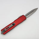 Microtech Ultratech Gen IV D/E Stonewash Standard w/ Red Handle 11224-10RD