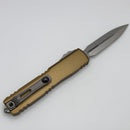 Microtech Ultratech Gen IV D/E Stonewash Standard w/ Tan Handle 11224-10TA