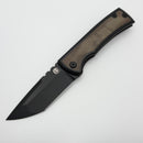 Chaves Knives Redencion 229 Kickstop PVD & Brown Micarta Inlays w/ M390 PVD Two Tone Tanto