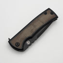 Chaves Knives Redencion 229 Kickstop PVD & Brown Micarta Inlays w/ M390 PVD Two Tone Tanto