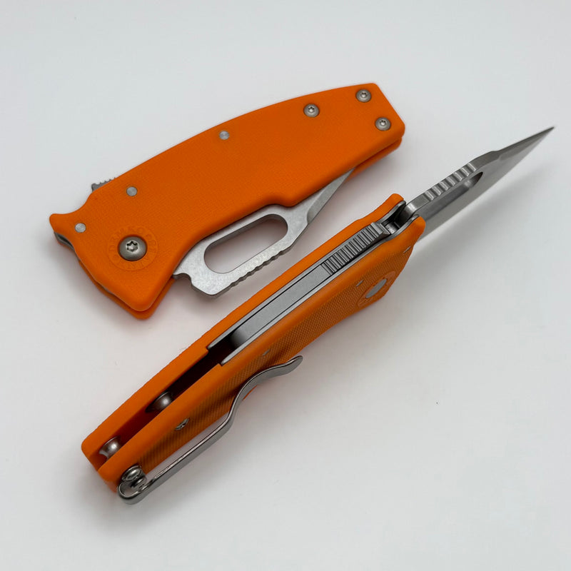 Demko Nano Shark w/ Orange GRN Handles & Clip Point AUS10A