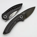 Kansept Knives ODD 21 Blackwash & Bronze Holes Titanium Handles & Mirror DLC 20CV K1077A6