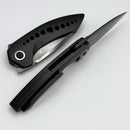 Kansept Knives ODD 21 Blackwash & Bronze Holes Titanium Handles & Mirror DLC 20CV K1077A6