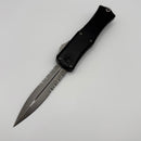 Pre-Owned Microtech Knives Mini Hera Apocalyptic Partial Serrated Double Edge M390MK w/ Black Handle 1702M-11AP