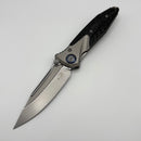 Pre-Owned Microtech Knives Socom Bravo Mini S/E Bead Blast Standard w/ Blue Ti Pivot Collars & Carbon Fiber Scales 260M-7CFTI