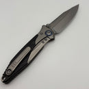 Pre-Owned Microtech Knives Socom Bravo Mini S/E Bead Blast Standard w/ Blue Ti Pivot Collars & Carbon Fiber Scales 260M-7CFTI