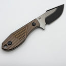 Kansept Knives Tiny Dancer Blackwash Machine Satin w/ Bronze Titanium Handles & S35VN K014A2