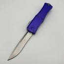 Pre-Owned Microtech Knives Mini Hera Satin Recurve M390MK w/ Purple Handle 1705M-4PU