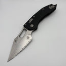 Pre-Owned Microtech Knives Manual Stitch RAM LOK Fluted Black G-10 & Full Serrated M390MK 169RL-12FLGTBK