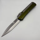 Pre-Owned Microtech Glykon Stonewash Standard Bayonet w/ Stonewash Overlay & OD Green Handle 184-10OD