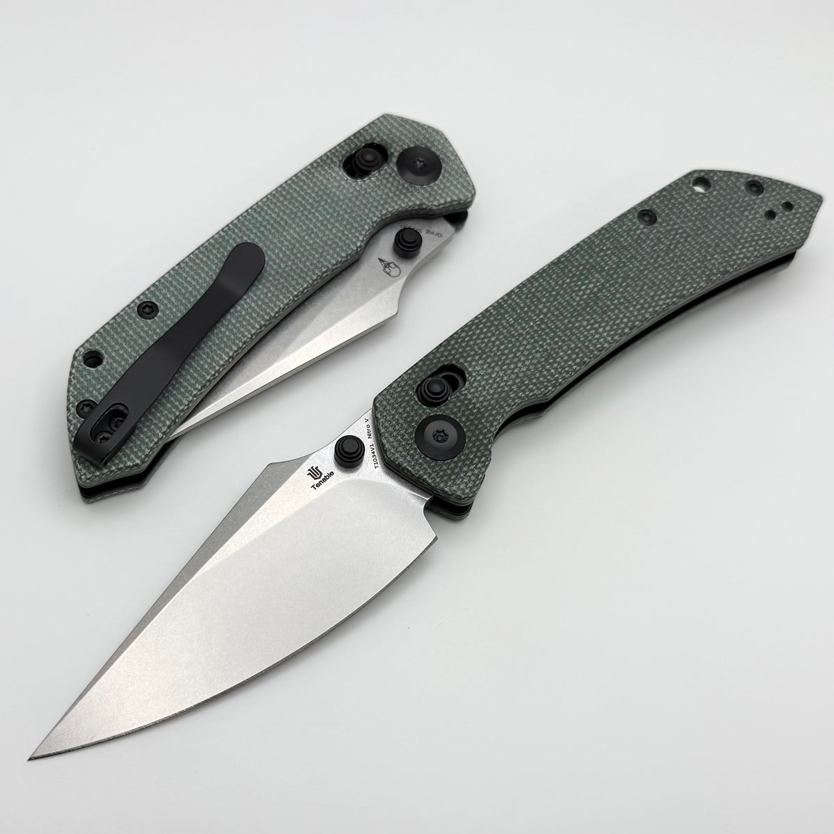 Tenable Knives Fenrir Green Micarta Handles & Stonewash Nitro-V T1034V