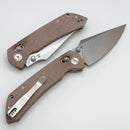 Tenable Knives Fenrir Brown Micarta Handles & Stonewash Nitro-V T1034V2