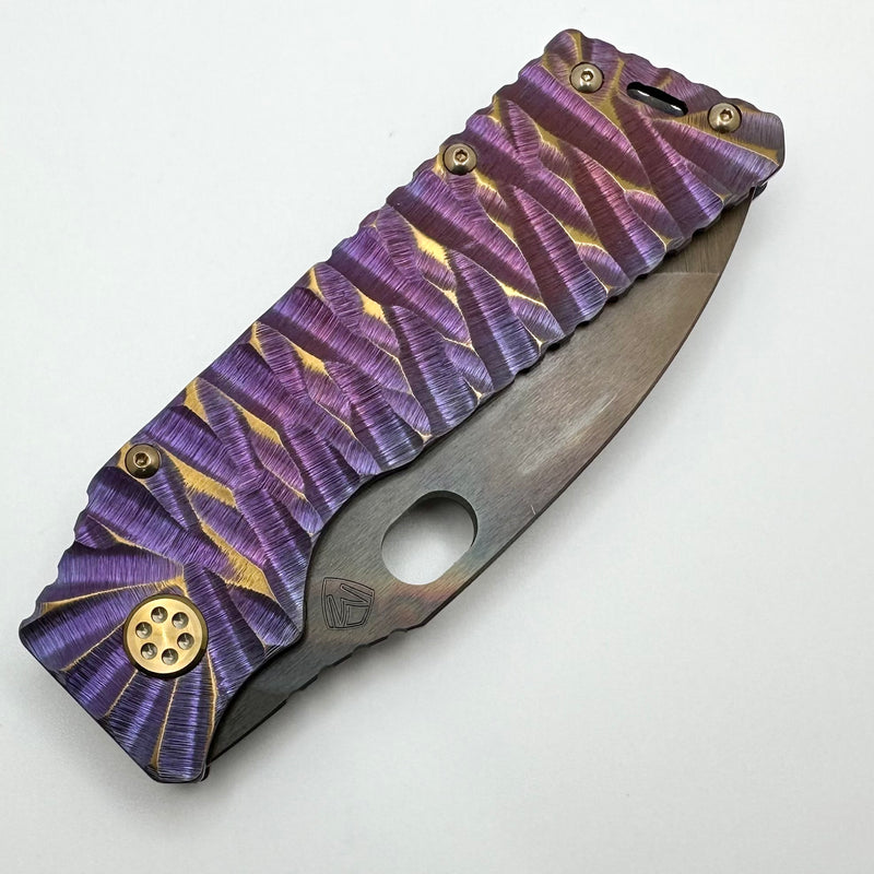 Medford TFF-1 S45VN Vulcan & Violet/Bronze "Predator" Sculpted Handles w/ Bronze Hardware/Clip