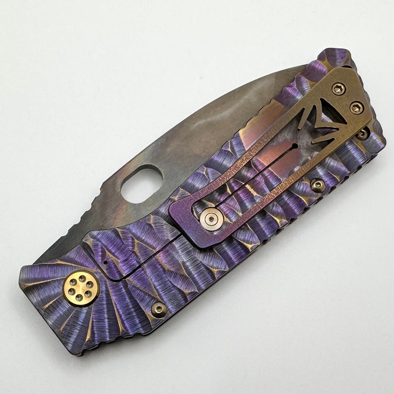 Medford TFF-1 S45VN Vulcan & Violet/Bronze "Predator" Sculpted Handles w/ Bronze Hardware/Clip