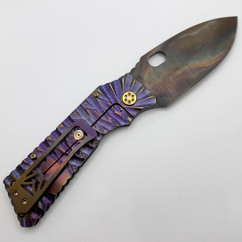 Medford TFF-1 S45VN Vulcan & Violet/Bronze "Predator" Sculpted Handles w/ Bronze Hardware/Clip