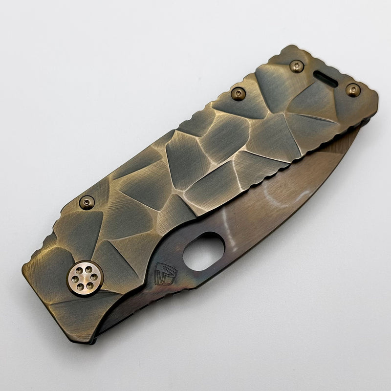 Medford TFF-1 S45VN Vulcan & Bead Blast/Cement Bronze "Stained Glass" Sculpted Handles w/ Matching Hardware/Clip