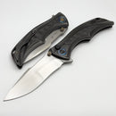 We Knife Tighe Down Polished Gray Orange Peel Titanium Integral Handle w/ Rose Carbon Fiber Inlays & Hand Satin M390 WE24054-2