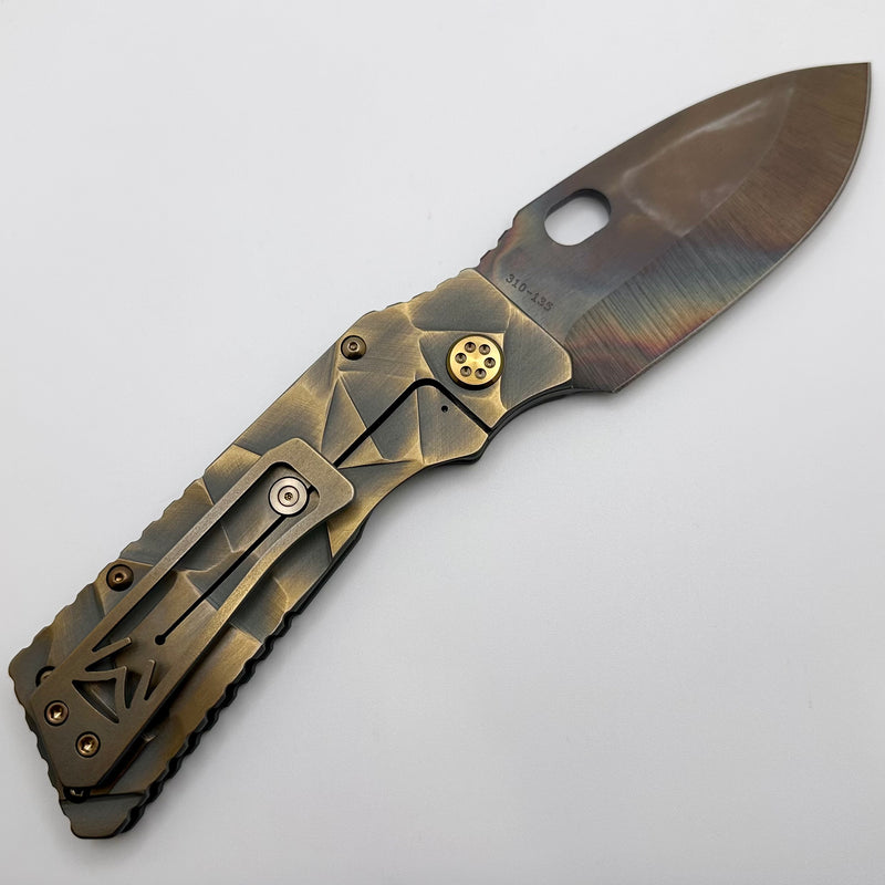 Medford TFF-1 S45VN Vulcan & Bead Blast/Cement Bronze "Stained Glass" Sculpted Handles w/ Matching Hardware/Clip