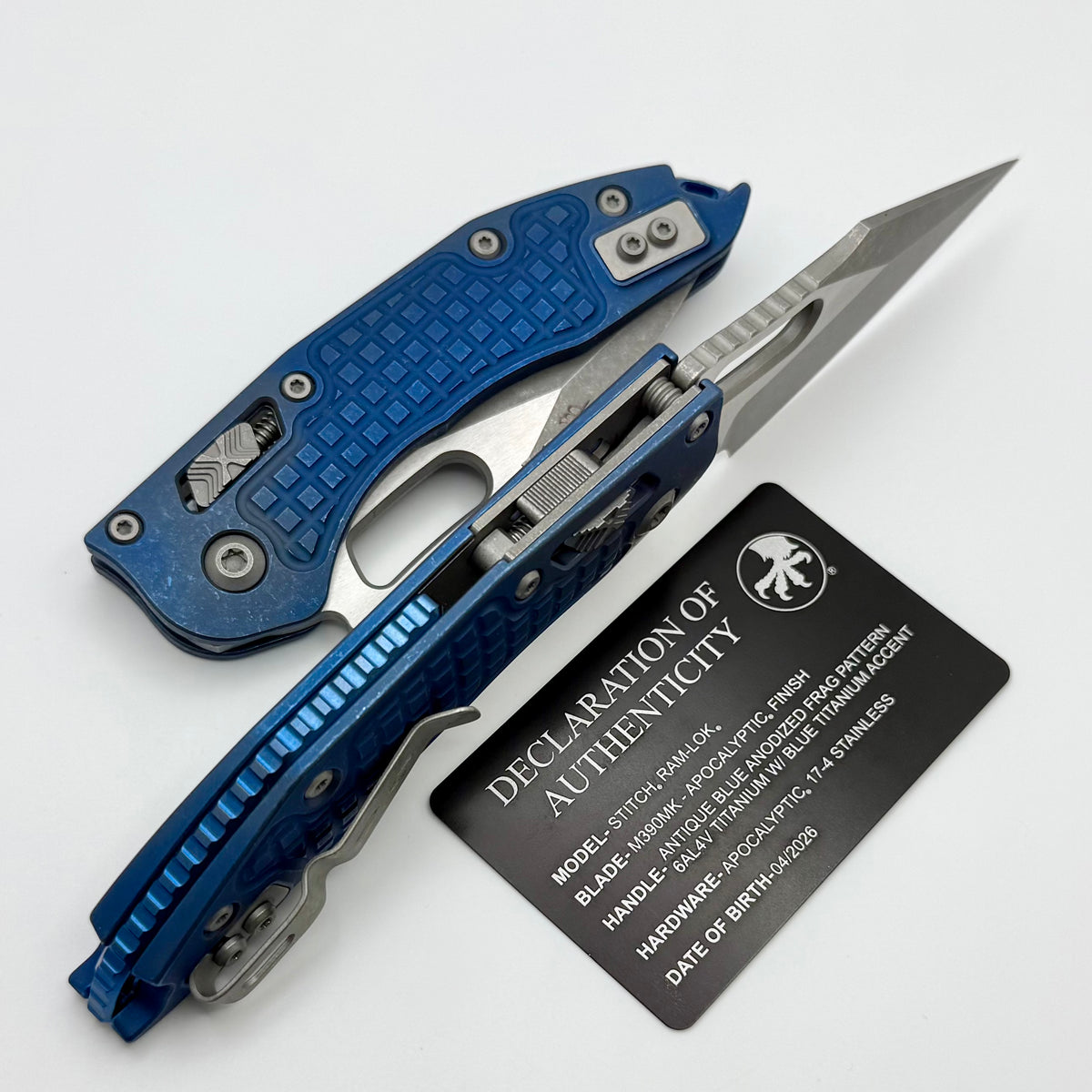 プルーラ3.7 リミットメイカー　マニアックオリカラ　15点セット Microtech Marfione Select Manual Stitch RAM LOK Antique Blue Frag Tita