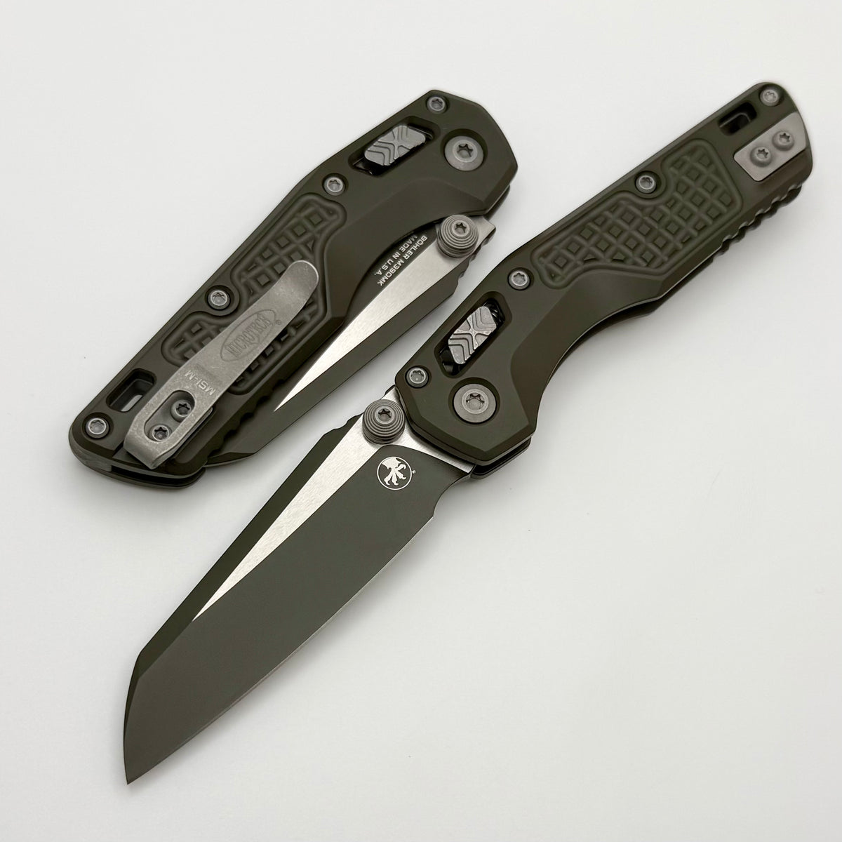 Microtech MSI RAM LOK Mini Frag Cerakote Magpul OD Green Aluminum Hand