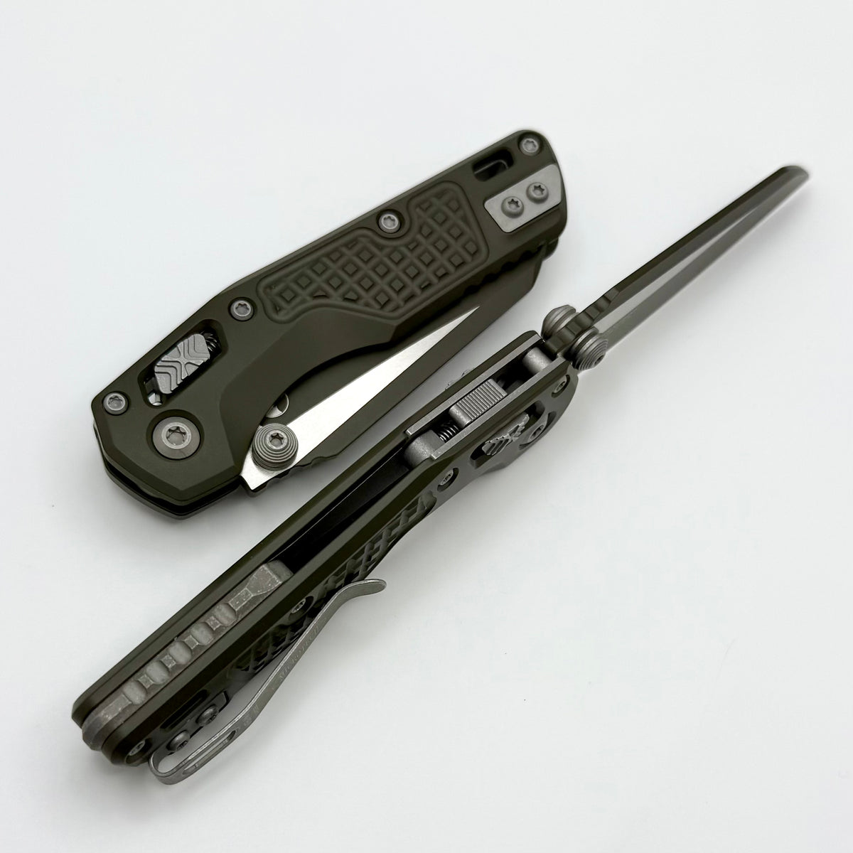 Microtech MSI RAM LOK Mini Frag Cerakote Magpul OD Green Aluminum Hand
