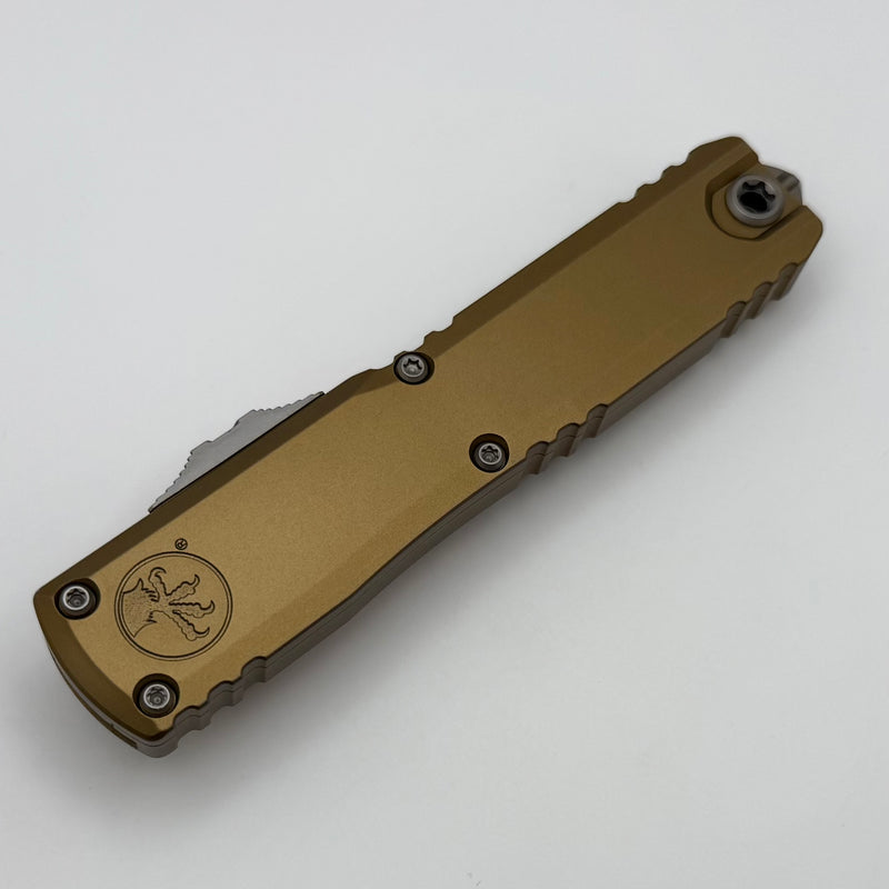Microtech Ultratech Gen IV D/E Stonewash Full Serrated w/ Tan Handle 11224-12TA
