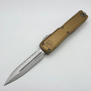 Microtech Ultratech Gen IV D/E Stonewash Full Serrated w/ Tan Handle 11224-12TA