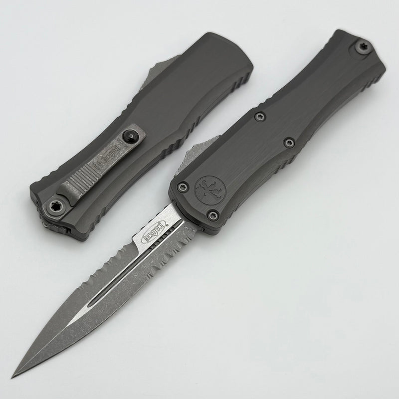 Microtech Knives Mini Hera Partial Serrated Apocalyptic Bayonet M390MK w/ Natural Clear Handle 1701M-11APNC