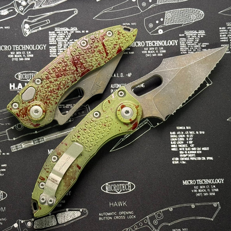 Microtech Borka Stitch Auto Full Serrated Outbreak 169-3OBS