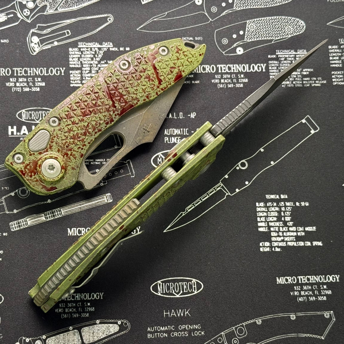 Microtech Borka Stitch Auto Full Serrated Outbreak 169-3OBS