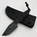 Heretic Kobold Black G-10 Handles w/ Battleworn Black Bowie MagnaCut Fixed Blade H065-8A-BLK-G10
