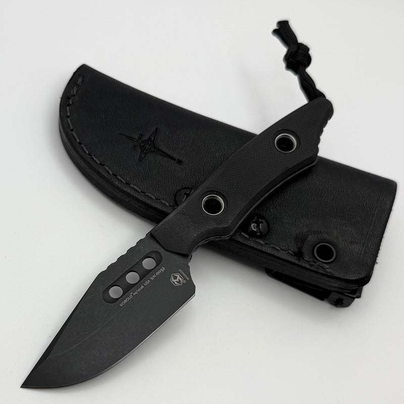 Heretic Kobold Black G-10 Handles w/ Battleworn Black Bowie MagnaCut F